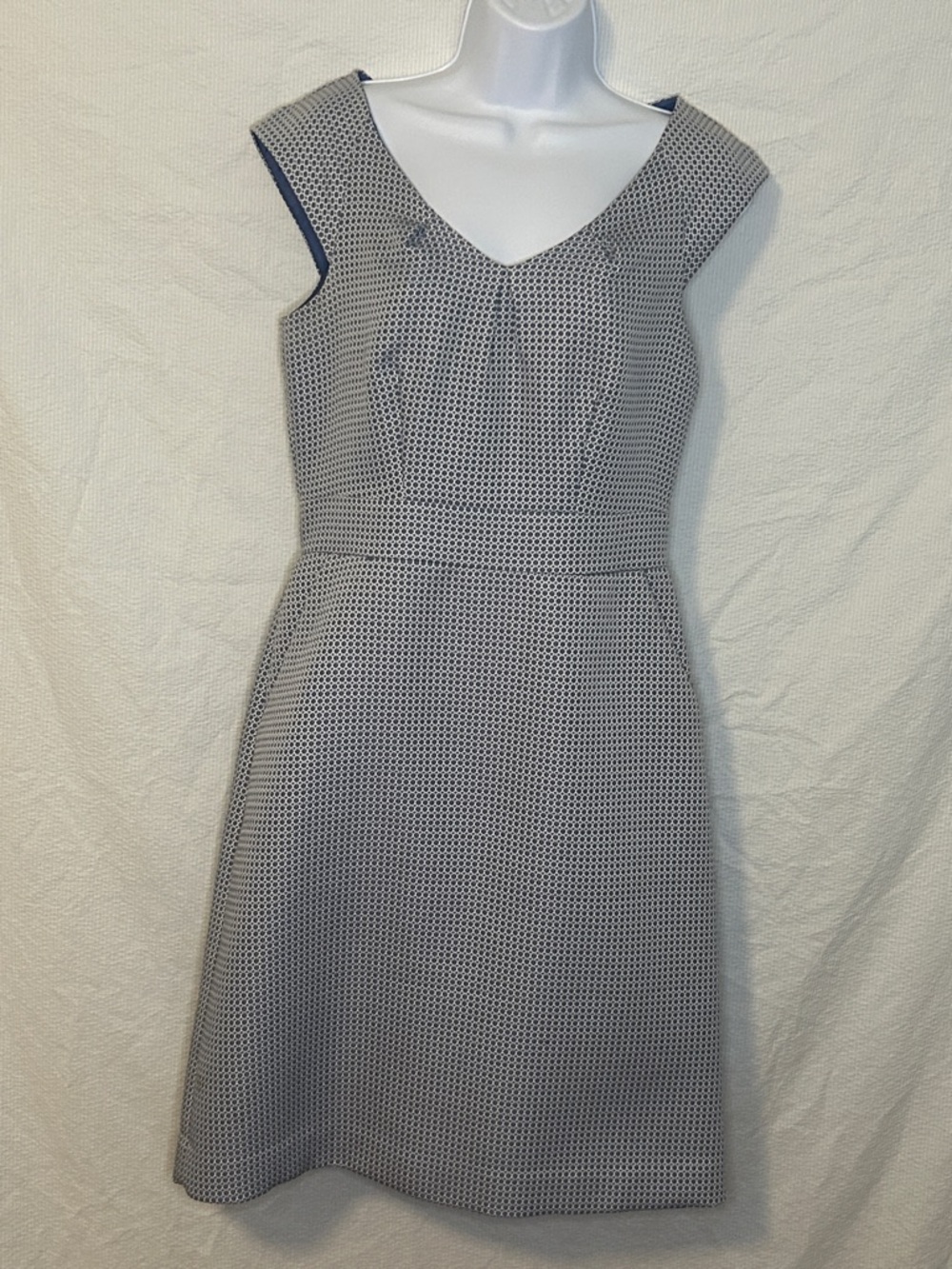 Banana Republic Tailored Blue Print Mini Dress, Size 6